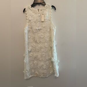 NWT Anthropology White Appliqué Dress